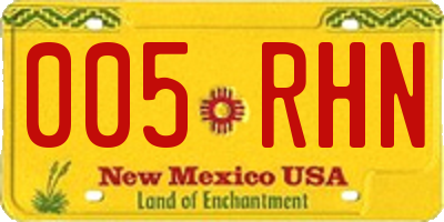 NM license plate 005RHN