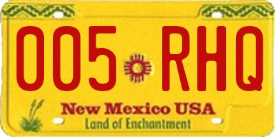 NM license plate 005RHQ