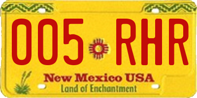 NM license plate 005RHR