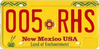 NM license plate 005RHS