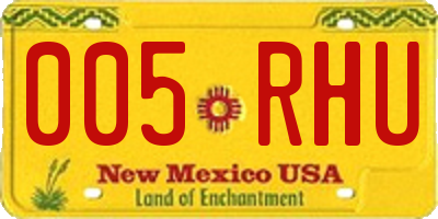 NM license plate 005RHU