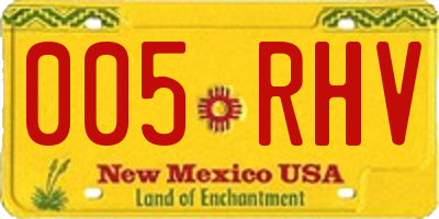 NM license plate 005RHV