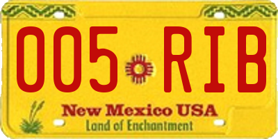 NM license plate 005RIB
