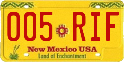 NM license plate 005RIF