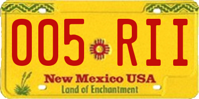 NM license plate 005RII