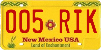 NM license plate 005RIK