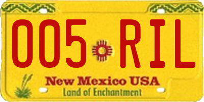 NM license plate 005RIL