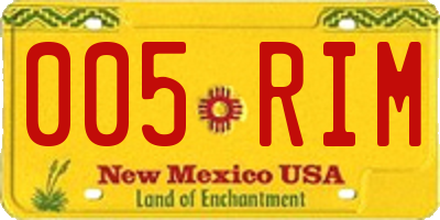 NM license plate 005RIM