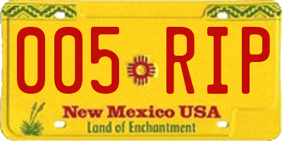 NM license plate 005RIP
