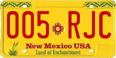 NM license plate 005RJC