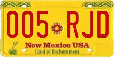 NM license plate 005RJD