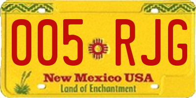 NM license plate 005RJG