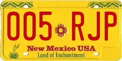NM license plate 005RJP