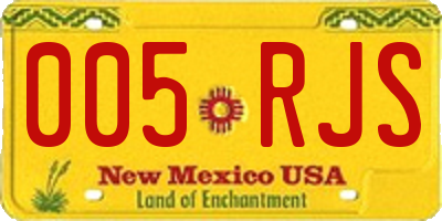 NM license plate 005RJS