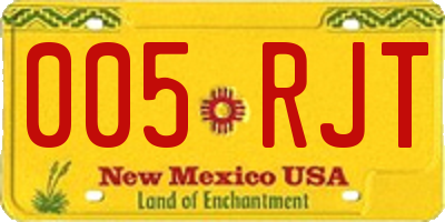 NM license plate 005RJT