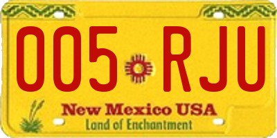 NM license plate 005RJU