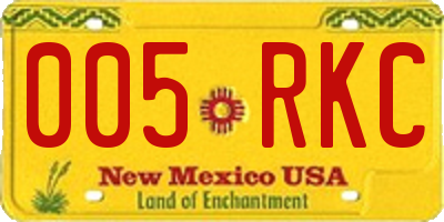 NM license plate 005RKC