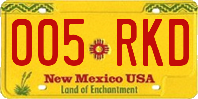 NM license plate 005RKD