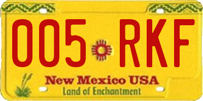 NM license plate 005RKF