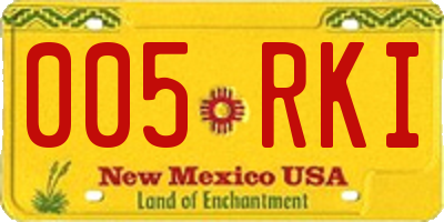 NM license plate 005RKI