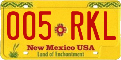 NM license plate 005RKL
