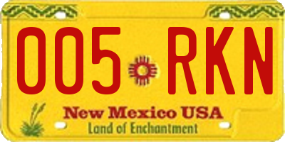 NM license plate 005RKN