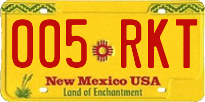 NM license plate 005RKT