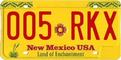 NM license plate 005RKX