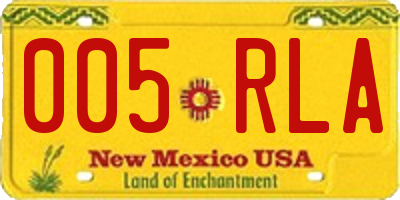 NM license plate 005RLA