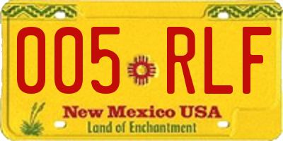 NM license plate 005RLF