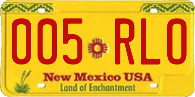 NM license plate 005RLO