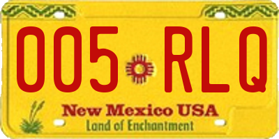 NM license plate 005RLQ