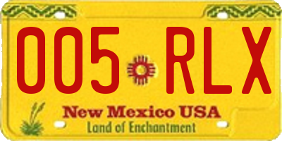 NM license plate 005RLX