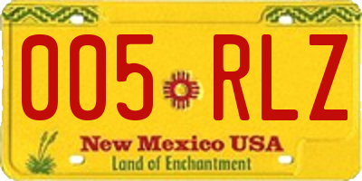 NM license plate 005RLZ