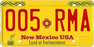 NM license plate 005RMA