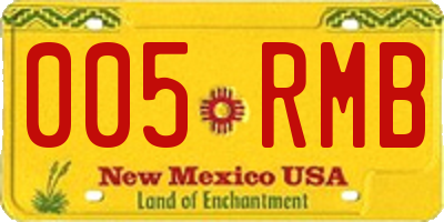 NM license plate 005RMB