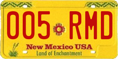 NM license plate 005RMD