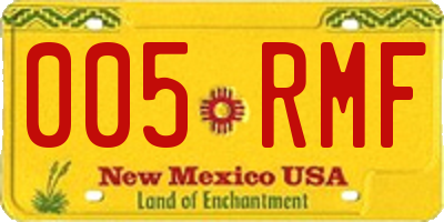 NM license plate 005RMF