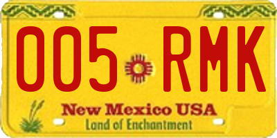 NM license plate 005RMK