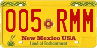 NM license plate 005RMM