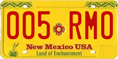 NM license plate 005RMO