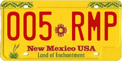 NM license plate 005RMP