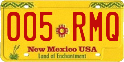 NM license plate 005RMQ