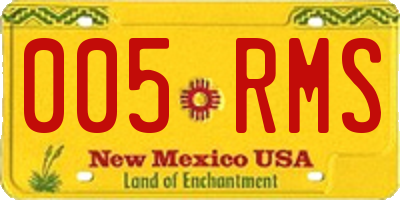 NM license plate 005RMS