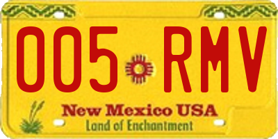 NM license plate 005RMV
