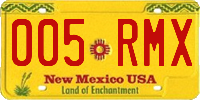 NM license plate 005RMX