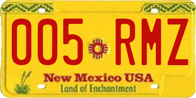 NM license plate 005RMZ