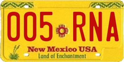 NM license plate 005RNA
