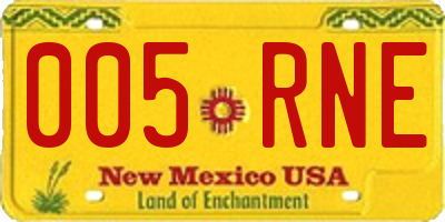 NM license plate 005RNE