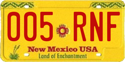 NM license plate 005RNF